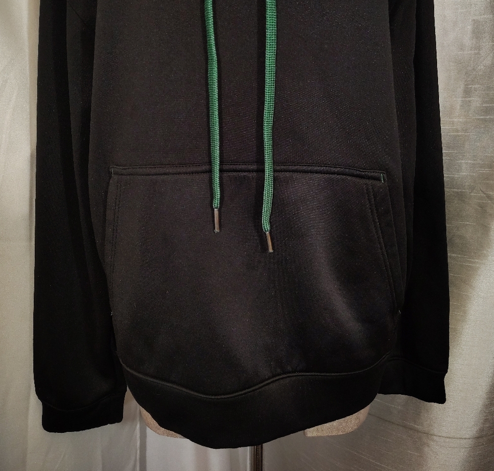 Oregon University Hoodie, C/D Men , Black+Green Satin+Yellow  Logo, Pckts,M - Picture 3 of 11